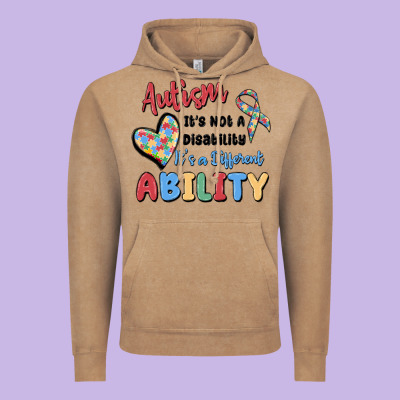 Autism It's Not A Disability It's A Different Abil Vintage Hoodie Designed By Maliassmallbusiness
