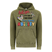 Vintage Olive autism it's not a disability it's a different abil Vintage Hoodie - MaliasSmallBusiness