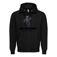 Black Outer Space Adventurer Astronaut Zipper Hoodie - Bettercallsaul