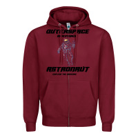 Burgundy Outer Space Adventurer Astronaut Zipper Hoodie - Bettercallsaul