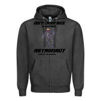 Charcoal Heather Outer Space Adventurer Astronaut Zipper Hoodie - Bettercallsaul