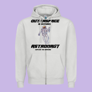 Outer Space Adventurer Astronaut Zipper Hoodie Designed By Bettercallsaul