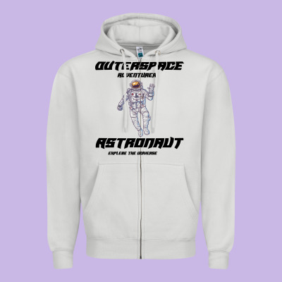 Outer Space Adventurer Astronaut Zipper Hoodie Designed By Bettercallsaul