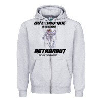 Heather Grey Outer Space Adventurer Astronaut Zipper Hoodie - Bettercallsaul