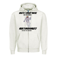 Oatmeal Heather Outer Space Adventurer Astronaut Zipper Hoodie - Bettercallsaul