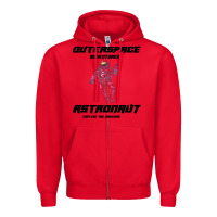 Red Outer Space Adventurer Astronaut Zipper Hoodie - Bettercallsaul