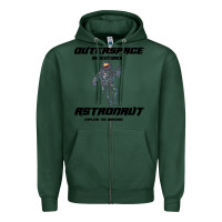 Sports Green Outer Space Adventurer Astronaut Zipper Hoodie - Bettercallsaul