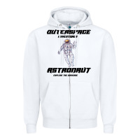 White Outer Space Adventurer Astronaut Zipper Hoodie - Bettercallsaul