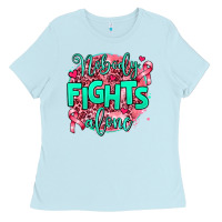 Baby Blue nobody fights alone Ladies Tee - AdoDesignShop