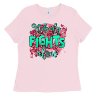 Bubblegum Pink nobody fights alone Ladies Tee - AdoDesignShop