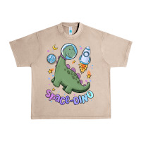 French Oak space dino Urban Heavy Tee - MaliasSmallBusiness