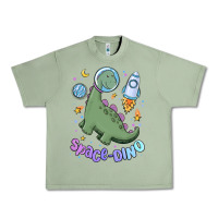 Oil Green space dino Urban Heavy Tee - MaliasSmallBusiness