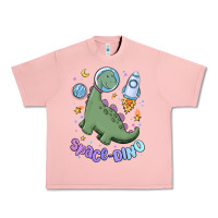 Salmon space dino Urban Heavy Tee - MaliasSmallBusiness