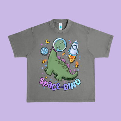 Space Dino Urban Heavy Tee Designed By Maliassmallbusiness