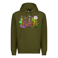Army Green mardi gras love nurse Premium Hoodie - CowGirlArtShop