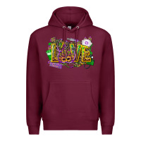 Burgundy mardi gras love nurse Premium Hoodie - CowGirlArtShop
