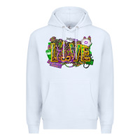 White mardi gras love nurse Premium Hoodie - CowGirlArtShop