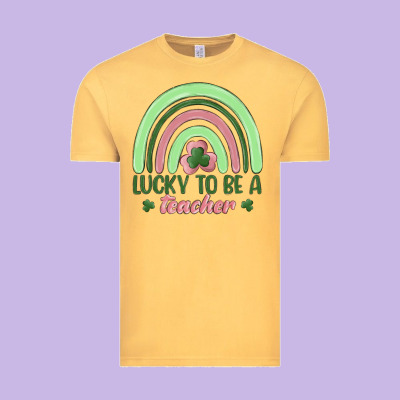 Lucky To Be A Teacher Vintage Tee Designed By Maliassmallbusiness