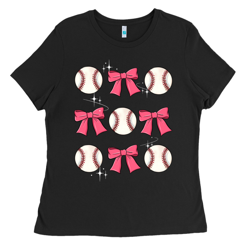 Baseball Coquette Bow Ladies Tee by JahusDesignShop | Teevron