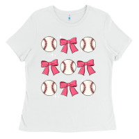 White baseball coquette bow Ladies Tee - JahusDesignShop