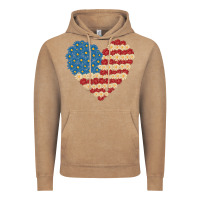 Vintage Coffee american heart flag Vintage Hoodie - MaliasSmallBusiness