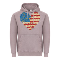 American Heart Flag Vintage Hoodie | Teevron