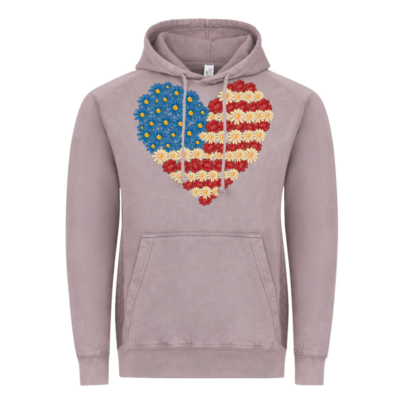 American Heart Flag Vintage Hoodie by MaliasSmallBusiness | Teevron