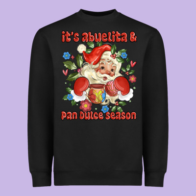 Its Abuelita And Pan Dulce Season Mexican Santa Heavyweight Sweatshirt Designed By Maliassmallbusiness