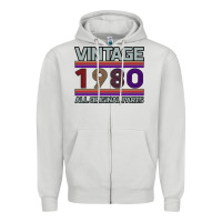 Dove Grey Vintage 1980 Birthday Zipper Hoodie - Bettercallsaul