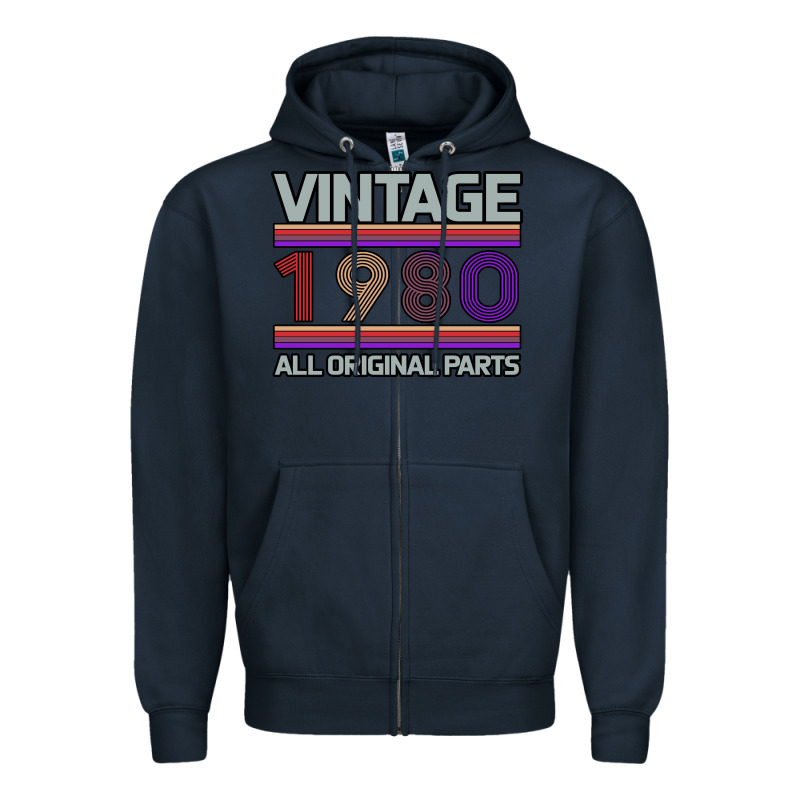 Vintage 1980 Birthday Zipper Hoodie by Bettercallsaul | Teevron