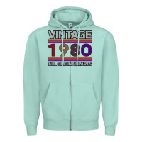 Seafoam Vintage 1980 Birthday Zipper Hoodie - Bettercallsaul