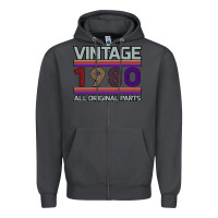 Smoke Vintage 1980 Birthday Zipper Hoodie - Bettercallsaul