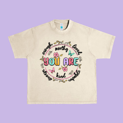 You Are Enough Urban Heavy Tee Designed By Maliassmallbusiness