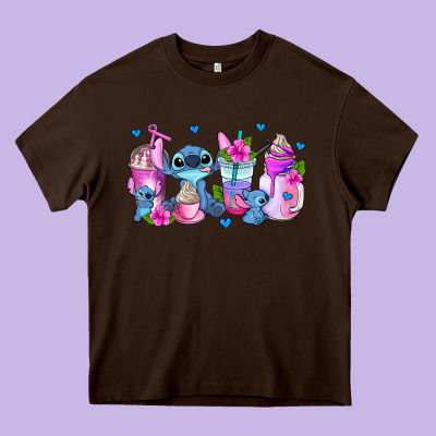 Stitch Coffee Cups Heavy Core Tee Designed By Adodesignshop