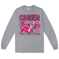 Heather Grey cheer for the cure Long Sleeve Tee - MaliasSmallBusiness