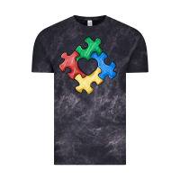 Cloud Black autism puzzle Vintage Tee - MaliasSmallBusiness