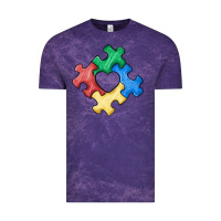 Cloud Purple autism puzzle Vintage Tee - MaliasSmallBusiness