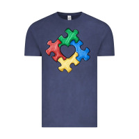 Vintage Denim autism puzzle Vintage Tee - MaliasSmallBusiness