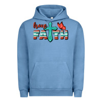 Pigment Pebble Blue Have Faith Urban Hoodie - BundleAndBundleShop