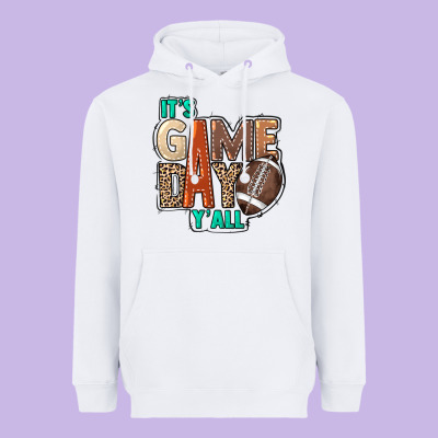 It's Game Day Y'all Heavyweight Hoodie Designed By Howdyjamesfarm