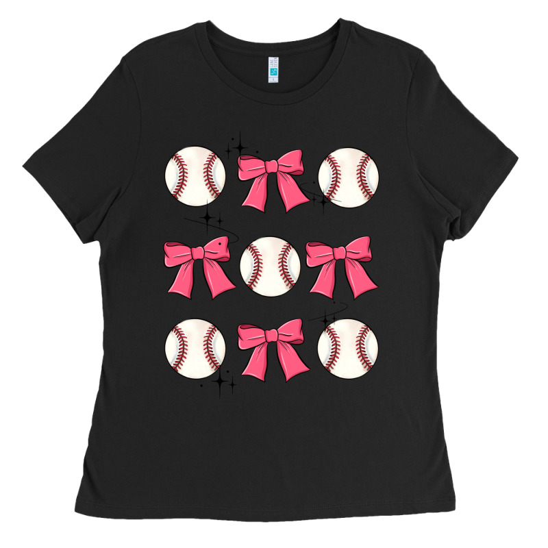 Baseball Coquette Bow Ladies Tee by JahusDesignShop | Teevron