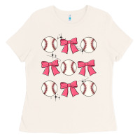 Bone baseball coquette bow Ladies Tee - JahusDesignShop