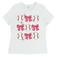 White baseball coquette bow Ladies Tee - JahusDesignShop
