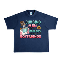 Navy judging men by the standards of my book boyfriends Urban Heavy Tee - MaliasSmallBusiness