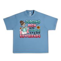 Pebble Blue judging men by the standards of my book boyfriends Urban Heavy Tee - MaliasSmallBusiness
