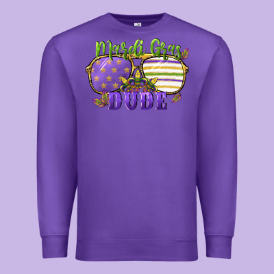 Mardi Gras Dude Premium Sweatshirt Designed By Cowgirlartshop