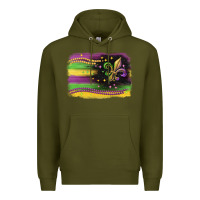 Army Green mardi gras flag Premium Hoodie - CowGirlArtShop