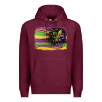 Burgundy mardi gras flag Premium Hoodie - CowGirlArtShop
