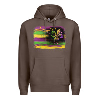 Coffee mardi gras flag Premium Hoodie - CowGirlArtShop