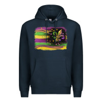 Navy mardi gras flag Premium Hoodie - CowGirlArtShop